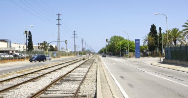Bir sanayi bölgesi demiryolu parça