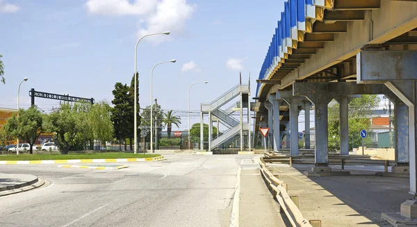 Bridge with stairs in an industrial area — Stock Photo, Image