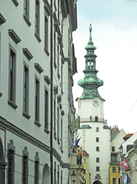 Tower of a palace in Bratislava — Stock Photo, Image