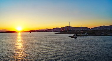 Atina Panoramisi, 19: 20; 29 Ağustos 2016; Ege Denizi, Yunanistan, Avrupa