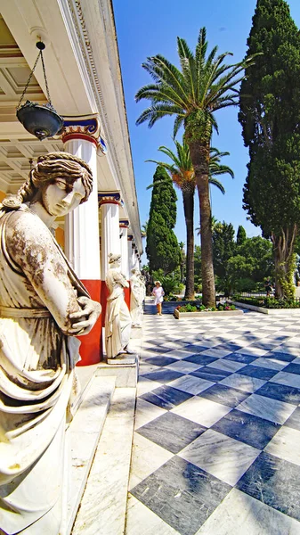 Korfu Daki Mparatoriçe Sissi Sarayı Julio 2016 Yon Denizi Yunanistan — Stok fotoğraf