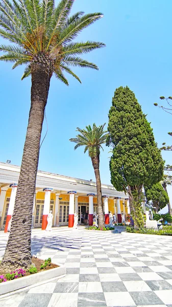 Palácio Imperatriz Sissi Corfu Julho 2016 Mar Jónico Grécia Europa — Fotografia de Stock