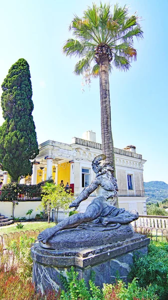 Palácio Imperatriz Sissi Corfu Julho 2016 Mar Jónico Grécia Europa — Fotografia de Stock