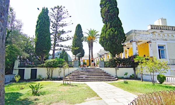 Palácio Imperatriz Sissi Corfu Julho 2016 Mar Jónico Grécia Europa — Fotografia de Stock