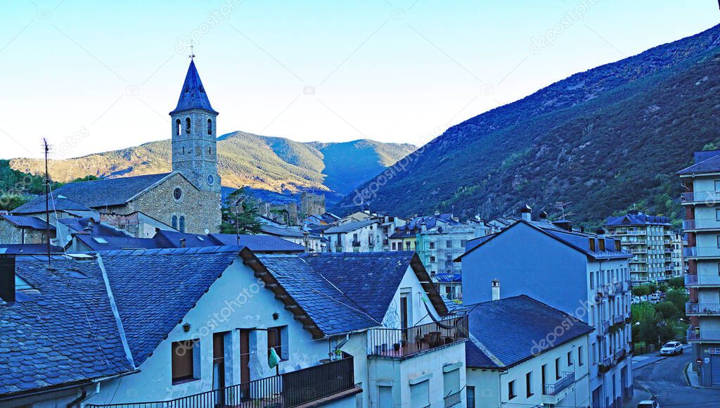 Panoramic of Sort, Lleida, 17:25 pm,; 16 de Mayo de 2016; Catalonia, Spain, Europe