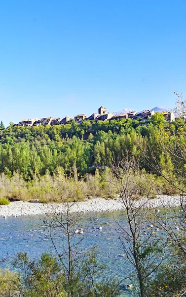 Panoramic Ainsa Province Huesca May 2017 Aragon Spain Europe — Stock Photo, Image