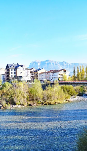 Panoramic Ainsa Province Huesca May 2017 Aragon Spain Europe — Stock Photo, Image