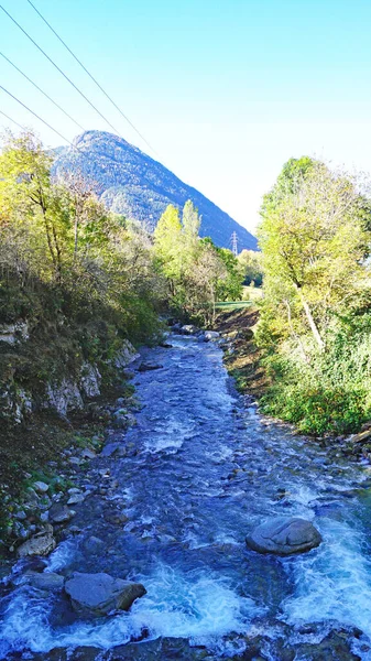 Rzeka Garona Vielha Valle Aran Listopada 2017 Lleida Catalunya Hiszpania — Zdjęcie stockowe