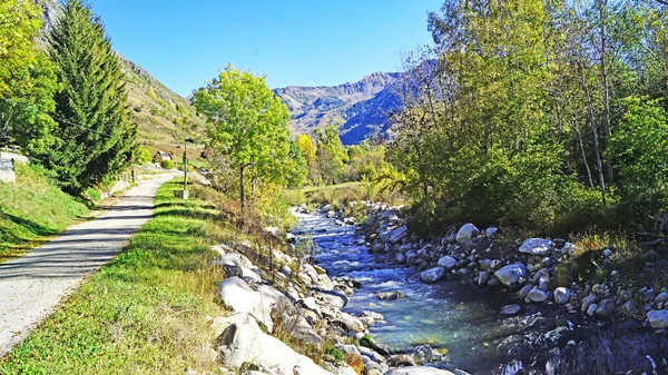 Garona River Vielha Valle Aran November 2017 Lleida Catalunya Spain — Stock Photo, Image