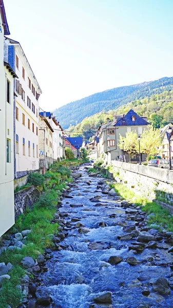 Garona River Vielha Valle Aran Uhr November 2017 Lleida Katalonien — Stockfoto