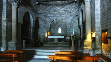 Iglesia de Santa Mara de Porqueres, 14: 25. ; 28 Julio 2018; Porqueres, Girona, Catalunya, Espaa, Europa