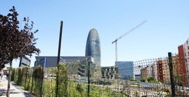 Design Museum with Agbar Tower in Barcelona; 13:25 pm; July 26, 2015; Catalunya, Spain, Europe
