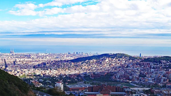 Panorama Von Barcelona Uhr Mai 2017 Katalonien Spanien Europa — Stockfoto