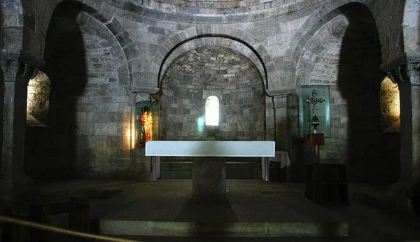 Iglesia Santa Mara Porqueres Julio 2018 Porqueres Girona Catalunya Espaa — Stock fotografie