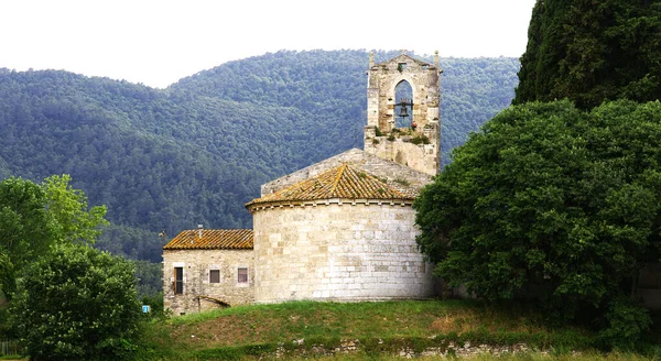 Iglesia Santa Mara Porquis Julho 2018 Porquer Girona Catalunha Espaa — Fotografia de Stock