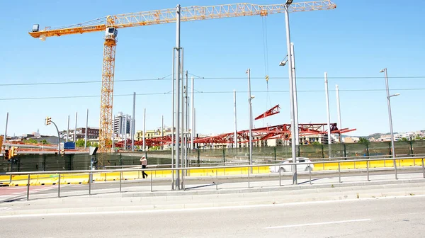 Bau Der Neuen Zauberer Uhr Juni 2017 Barcelona Katalonien Spanien — Stockfoto