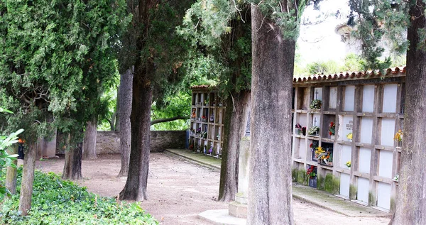 Cemetery Road Porqueres July 2016 Gerona Catalunya Spain Europe — стоковое фото