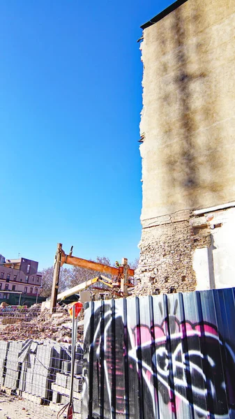 Building Demolition June 2016 Barcelona Catalunya Spain Europe — стоковое фото
