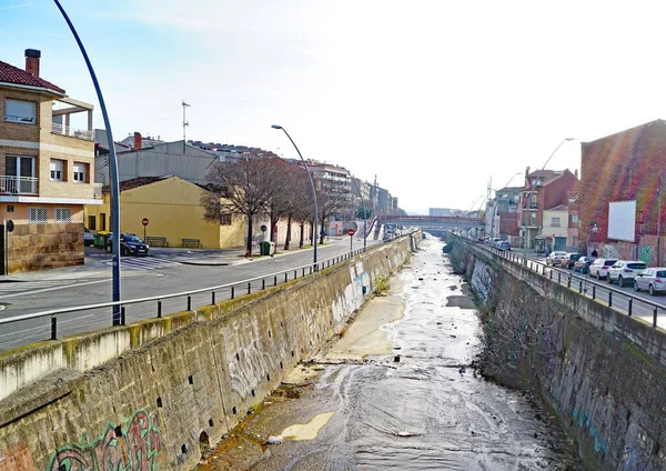 Tarrasa Daki Riera Yağmur Suyu Kanalları Saat Mayıs 2018 Barselona — Stok fotoğraf