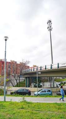 Highway bridges over the Besos river, Sant Adri del Bess, 13:25 pm.; 16 de Junio de 2016; Barcelona, Catalunya, Spain, Europe 