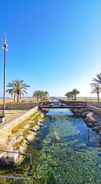 Tarragona 'daki Comarruga plajı, Katalunya, İspanya, Avrupa