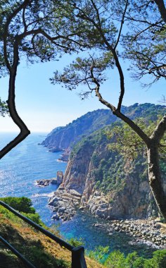 Tossa de Mar 'ın Girona, Katalunya, İspanya ve Avrupa' daki Costa Brava Panoramisi