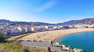 Tossa de Mar 'ın Girona, Katalunya, İspanya ve Avrupa' daki Costa Brava Panoramisi