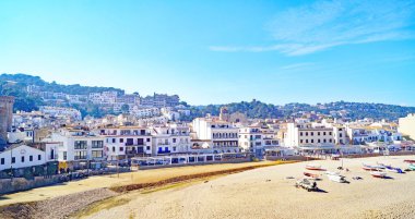 Tossa de Mar 'ın Girona, Katalunya, İspanya ve Avrupa' daki Costa Brava Panoramisi