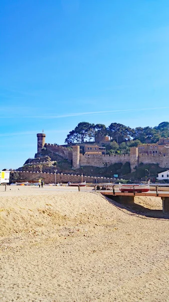 Panorâmica Tossa Mar Costa Brava Província Girona Catalunha Espanha Europa — Fotografia de Stock