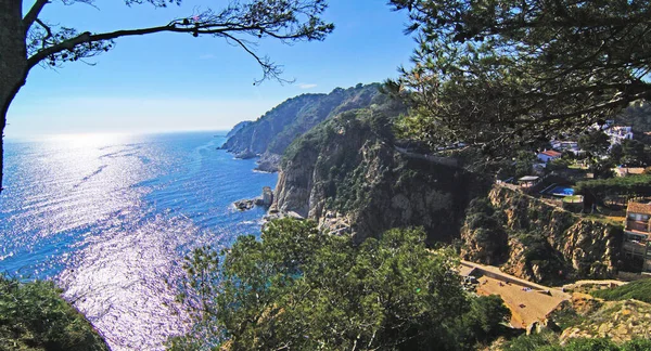 Panorama Von Tossa Mar Der Costa Brava Der Provinz Girona — Stockfoto