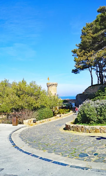 Panoramata Tossa Mar Pobřeží Costa Brava Provincii Girona Katalánsko Španělsko — Stock fotografie