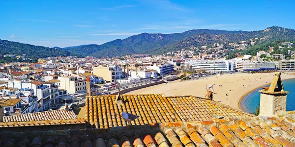 Panoramata Tossa Mar Pobřeží Costa Brava Provincii Girona Katalánsko Španělsko — Stock fotografie