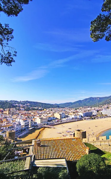 Panorama Tossa Mar Costa Brava Prowincji Girona Catalunya Hiszpania Europa — Zdjęcie stockowe