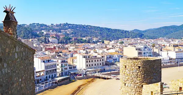 Panoramique Tossa Mar Sur Costa Brava Dans Province Gérone Catalogne — Photo