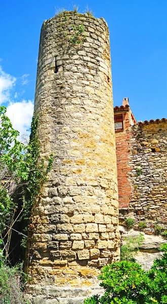 Panorama Von Peratallada Gemeinde Forallac Uhr Julio 2018 Bajo Ampurdn — Stockfoto