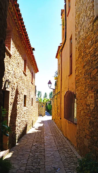 Panoramic Peratallada Municipality Forallac Julio 2018 Bajo Ampurdn Girona Catalunya — Stock Photo, Image