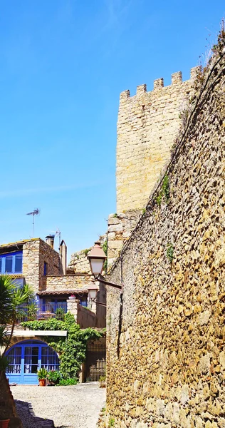 Panoramic Peratallada Municipality Forallac Julio 2018 Bajo Ampurdn Girona Catalunya — Stock Photo, Image