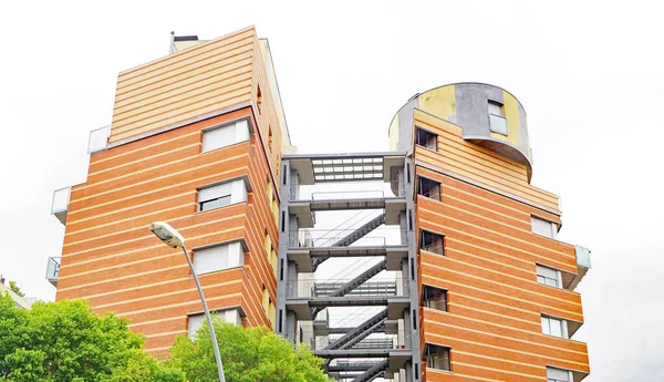 Escalier Extérieur Bâtiment Barcelone Mai 2018 Catalogne Espagne Europe — Photo