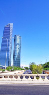 Madrid, İspanya ve Avrupa 'nın dört kulesinin manzarası