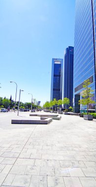 Madrid, İspanya ve Avrupa 'nın dört kulesinin manzarası