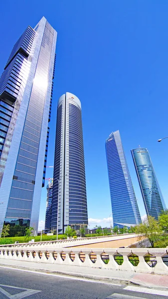 Vista Los Edificios Las Cuatro Torres Madrid España Europa —  Fotos de Stock