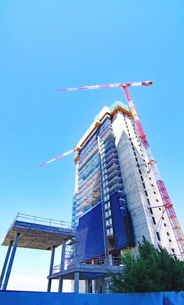 Construction Building Next Four Towers Madrid Spain Europe — Stock Photo, Image