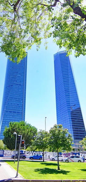 Vue Des Bâtiments Des Quatre Tours Madrid Espagne Europe — Photo