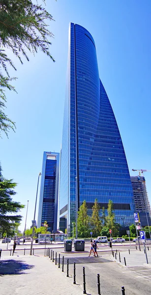 Utsikt Över Byggnaderna Fyra Tornen Madrid Spanien Europa — Stockfoto