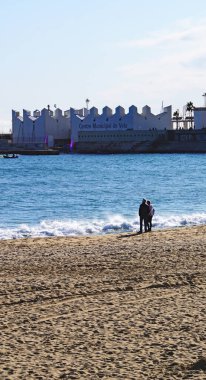 Barselona 'daki La Nova Icaria plajı, Katalunya, İspanya, Avrupa