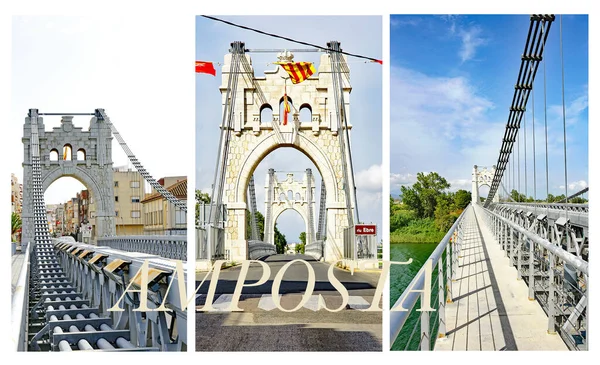 Amposta Suspension Bridge Tarragona Catalunya Spain Europe — Stock Photo, Image