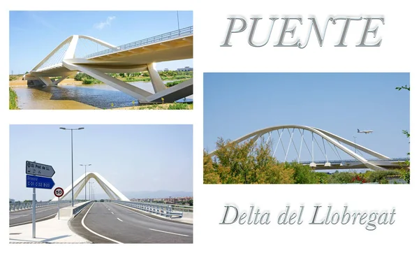 Puente Sobre Río Llobregat Delta Del Llobregat Barcelona Cataluña España — Foto de Stock