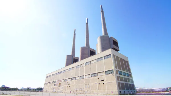 Ancienne Centrale Thermique Des Trois Cheminées Sant Adria Del Besos — Photo