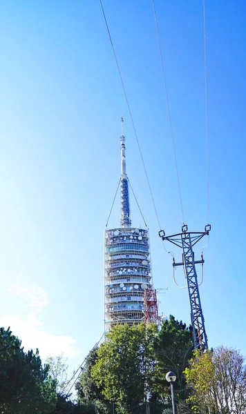 Torre Telecomunicaciones Parque Natural Collserola Barcelona Cataluña España Europa —  Fotos de Stock