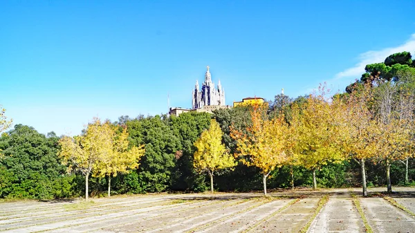 Temple Sacred Heart Tibidabo Mountain Barcelona Catalunya Spain Europe — Stock fotografie